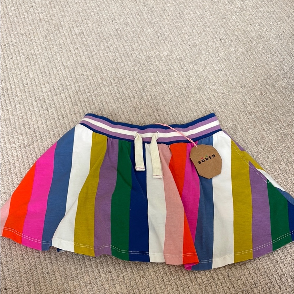 Boden Girls' Rainbow Stripe Skirt - Multicolor
